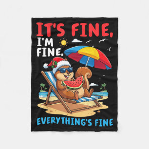 Squirrel Summer Christmas Fine Fine Everythings Fleece Blanket