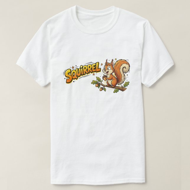 Squirrel T-Shirt Funny ADHD Distraction Comic Art (Design Front)
