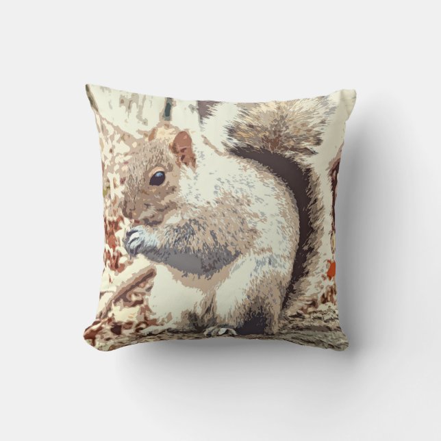 Squirrel Throw Pillow (Front)