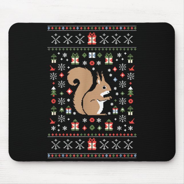 Squirrel Ugly Christmas  Mouse Pad (Front)