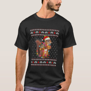 Squirrel Ugly Funny Merry Christmas Snowflake Sant T-Shirt