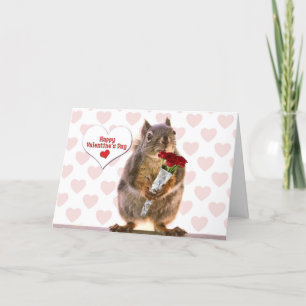 Squirrel Valentine Holiday Card