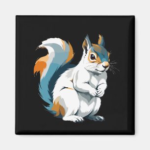 Squirrel Vector Art with Vibrant Colours Magnet