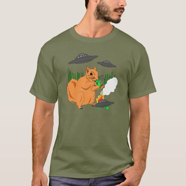 Squirrel vs. Aliens T-Shirt (Front)