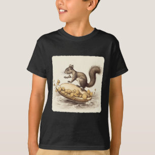 Squirrel Water Skiing On A Pair Of Acorns. Adventu T-Shirt