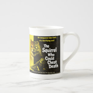Squirrel who cheated death bone china mug