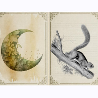 Squirrel Wild Animals Vintage Illustration Rubber Stamp