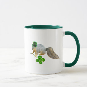 Squirrel with a Four Leaf Clover Mug