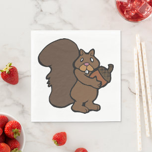 Squirrel With An Acorn Napkin