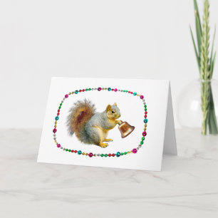 Squirrel with Bell Christmas Card