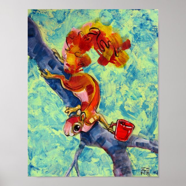 Squirrel With Coffee Poster (Front)