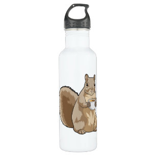 Squirrel with Cup of Coffee 710 Ml Water Bottle