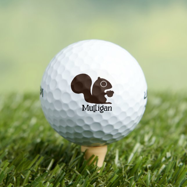 Squirrel with Custom Name Cute Woodland Critter Golf Balls (Insitu Tee)