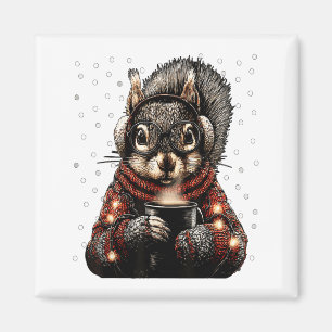 Squirrel With Gles Christmas Lights Funny Coffee W Magnet