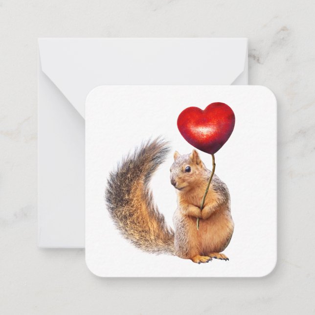 Squirrel with Heart Mini Card (Front)