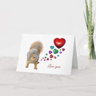 Squirrel with Hearts Valentine's Day Card