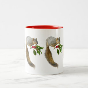Squirrel with Holly Mug