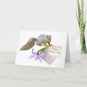 Squirrel with Iris Mother's Day Card