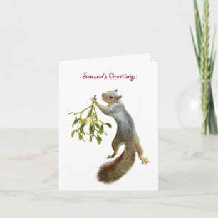 Squirrel with Mistletoe Card