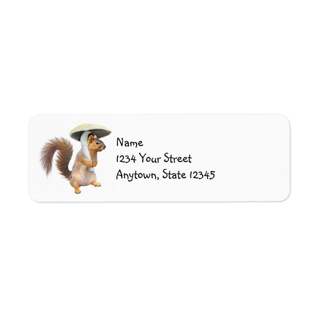 Squirrel with Mushroom Return Address Labels (Front)