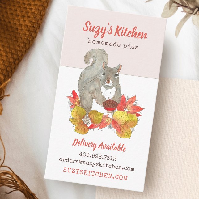 Squirrel with Pie Bakery Business Card (Creator Uploaded)