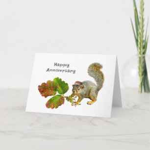 Squirrel with Poison Oak Anniversary Card