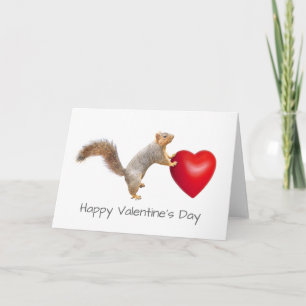 Squirrel with Red Heart Card