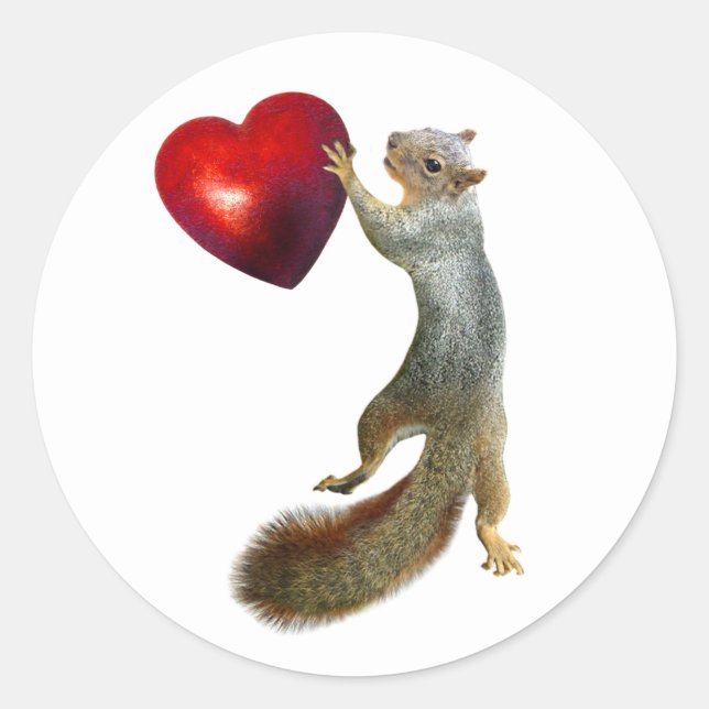 Squirrel with Red Heart Sticker (Front)
