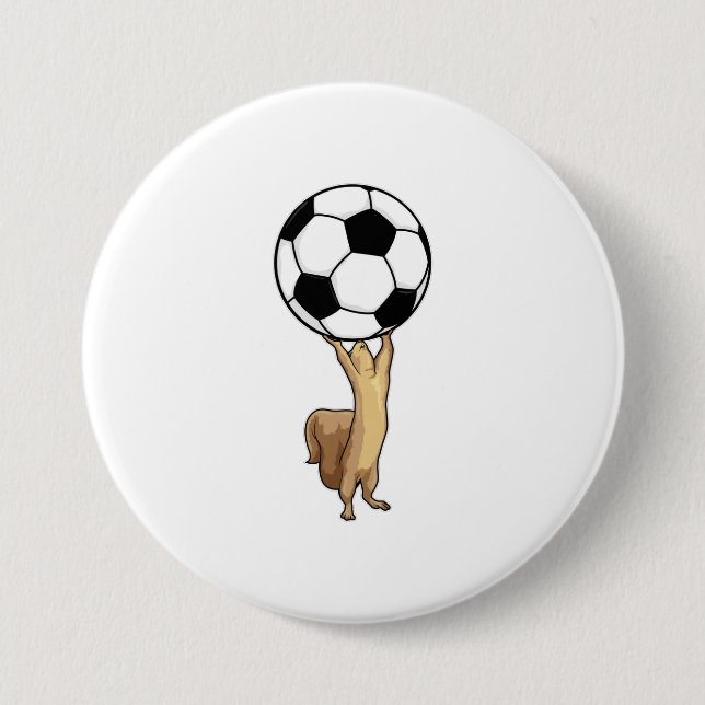 Squirrel with Soccer ball 3 Inch Round Button (Front)