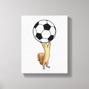 Squirrel with Soccer ball Canvas Print