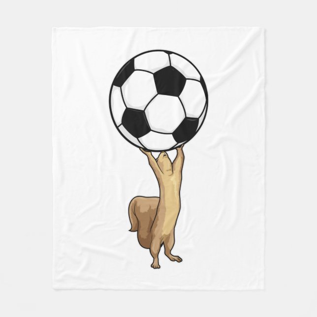 Squirrel with Soccer ball Fleece Blanket (Front)