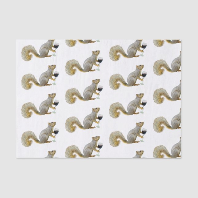 Squirrel with Wine Tissue Paper (Front)