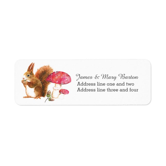 Squirrel Woodland Automne Custom Return Adresse (Devant)