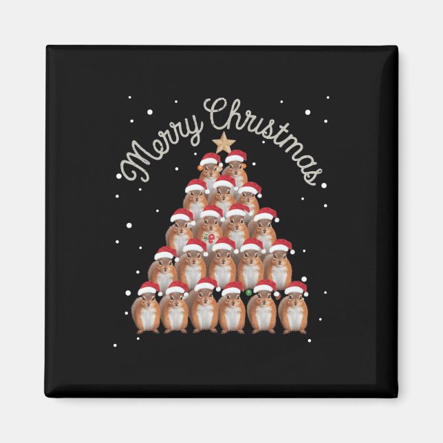 Squirrel Xmas Tree Squirrel Christmas Tree 2  Magnet (Front)