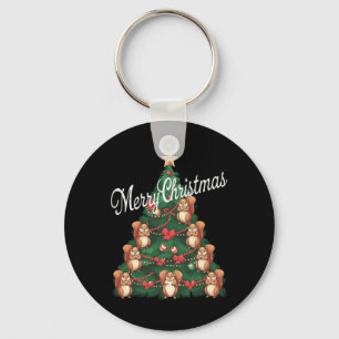 Squirrel Xmas Tree Squirrel Christmas Tree Keychain