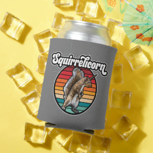 Squirrelicorn - funny, vintage squirrel unicorn can cooler