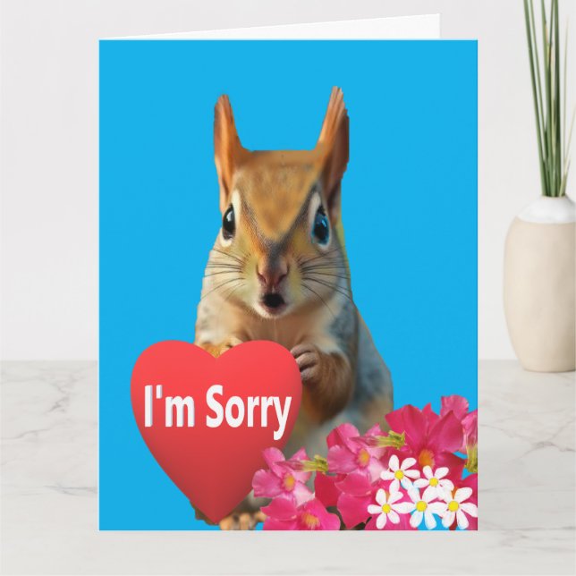 Squirrelly Sweet Heart Apology Card (Front)