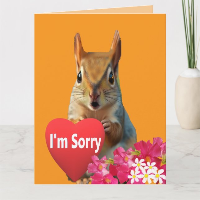 Squirrelly Sweet Heart Apology Card (Front)