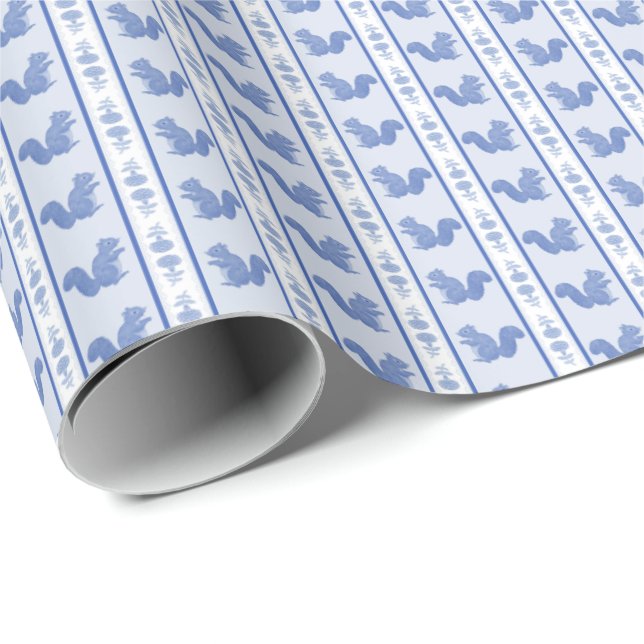 Squirrels and Hydrangeas  Wrapping Paper (Roll Corner)