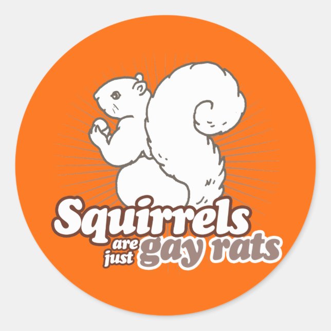 SQUIRRELS ARE JUST GAY RATS CLASSIC ROUND STICKER (Front)
