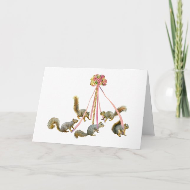 Squirrels Around the Maypole Card (Front)