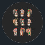 Squirrels Christmas Lights Decor Funny Squirrel Lo Classic Round Sticker<br><div class="desc">Squirrels Christmas Lights Decor Funny Squirrel Lover Pajama</div>