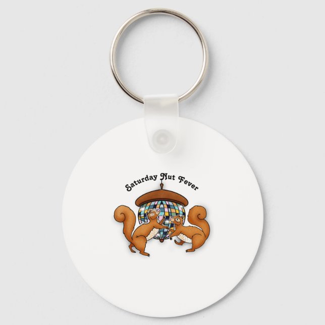 Squirrels Disco Funny Party  Keychain (Front)