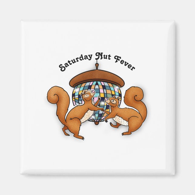 Squirrels Disco Funny Party  Magnet (Front)