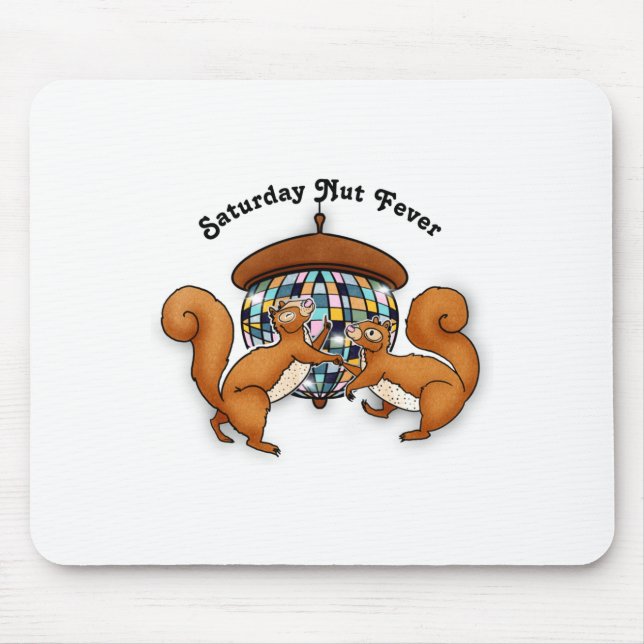 Squirrels Disco Funny Party  Mouse Pad (Front)