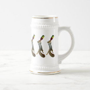 Squirrels Drinking Beer Stein