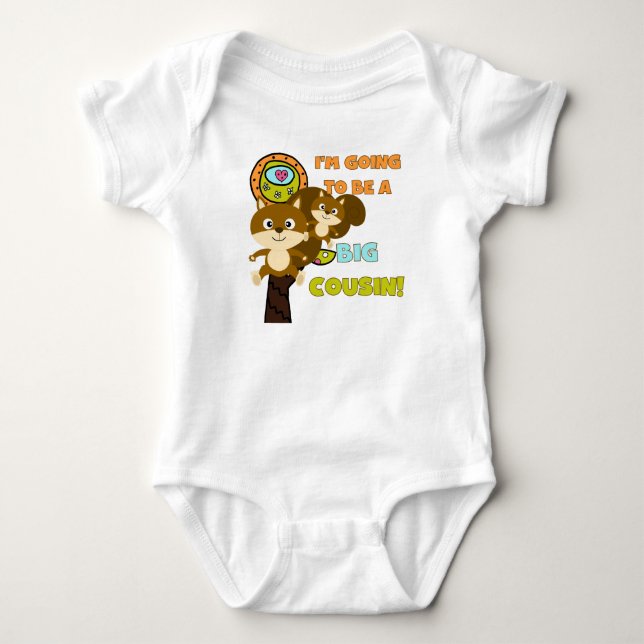 Squirrels Future Big Cousin Baby Bodysuit (Front)