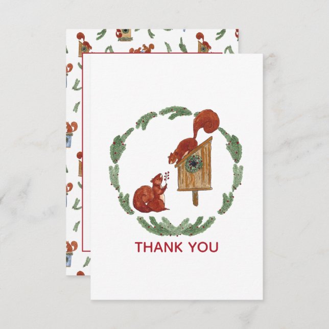 Squirrels Gift Thank You Card (Front/Back)