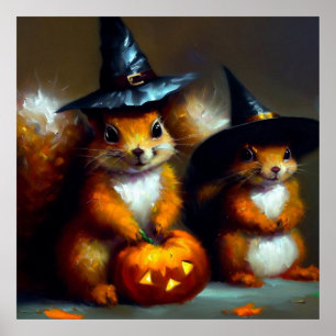 Squirrels Halloween Poster