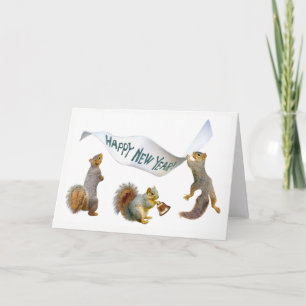 Squirrels Happy New Year Card